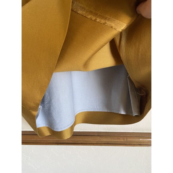 ANTHROPOLOGIE Maeve Chardonnay Sheen Dress 8 Cutout Silk Wool Blend Sleeveless Y - Picture 9 of 12